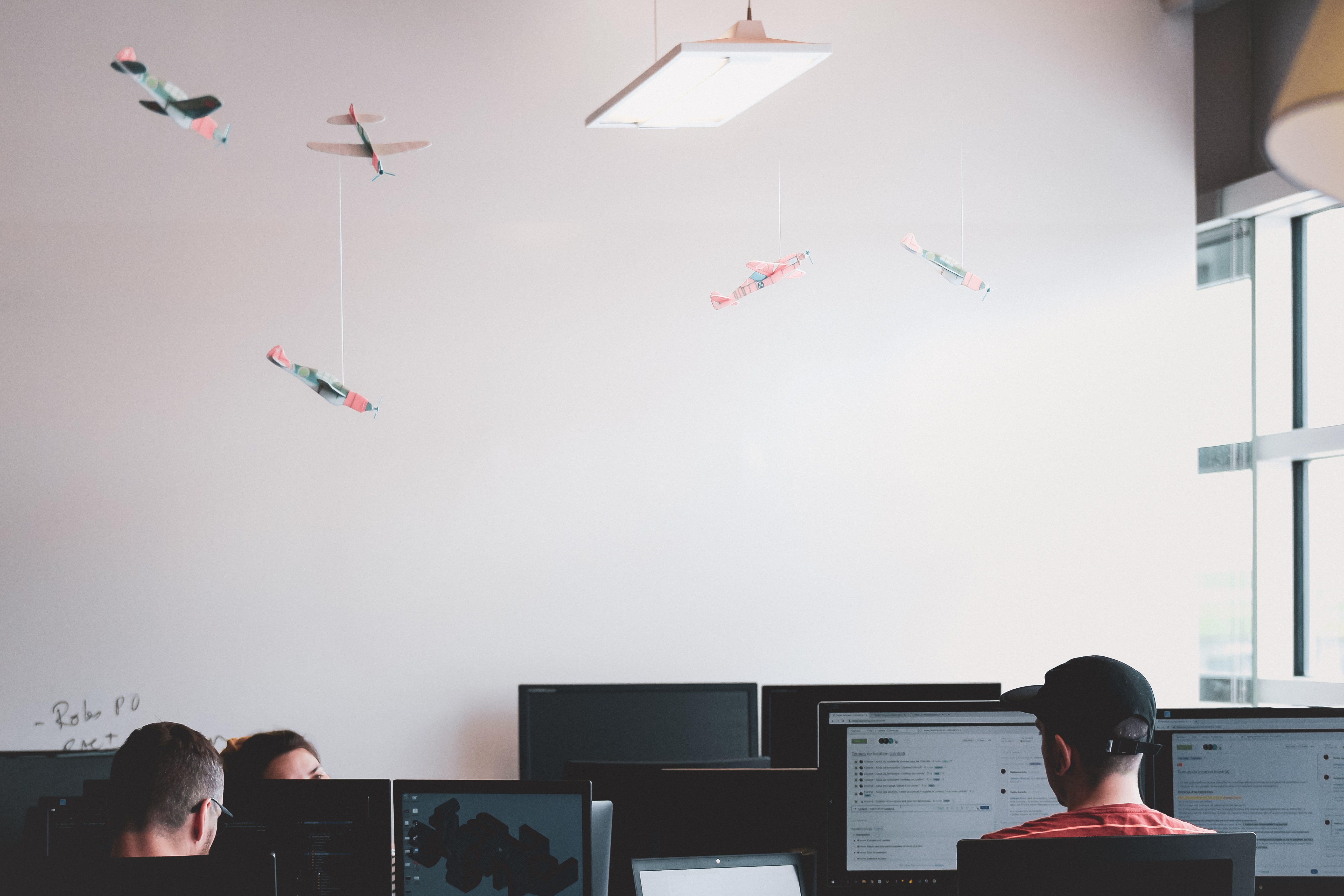 team members working in an office